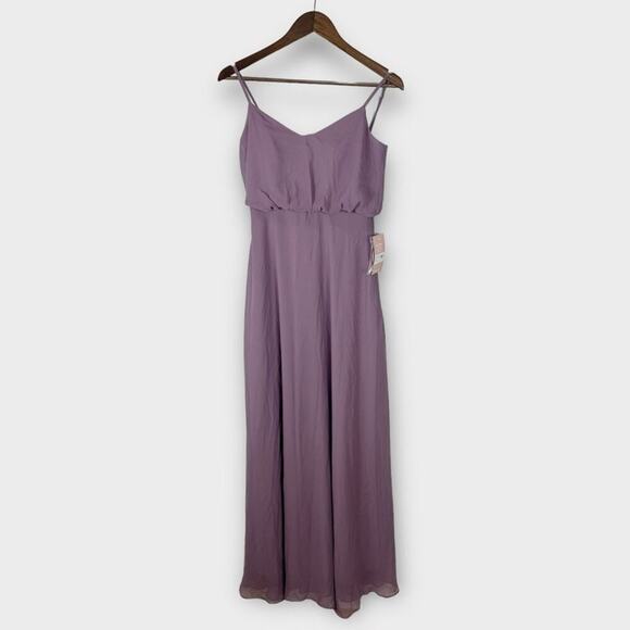 Birdy Grey Gwennie Chiffon Long Maxi Bridesmaid Dress Dark Mauve XS New - Picture 7 of 16